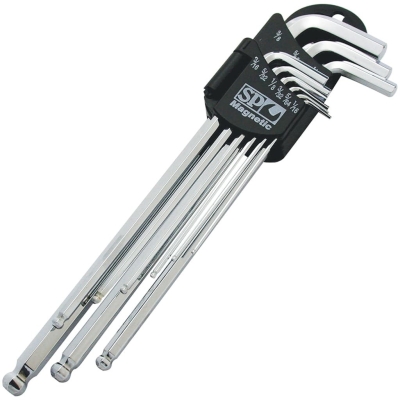 SP TOOLS MAGNETIC BALL DRIVE HEX KEY SET - SAE CHROME - 9PC SP34512