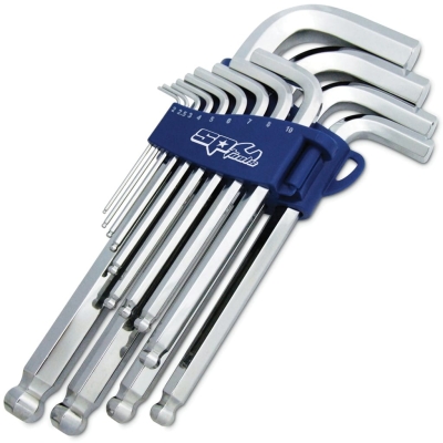 SP TOOLS JUMBO MAGNETIC BALL DRIVE HEX KEY SET - METRIC CHROME - 13PC SP34526