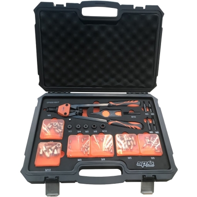 SP TOOLS NUT RIVETER SET - LEVER TYPE - 74PC SP69016