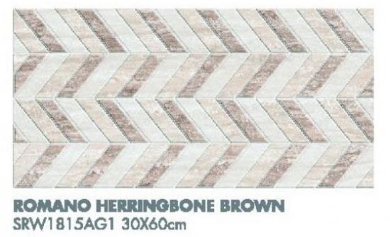 Romano Herringbone Brown SRW1815AG1 Siri Jubin Jubin Dapur Carta Pilihan Warna Corak