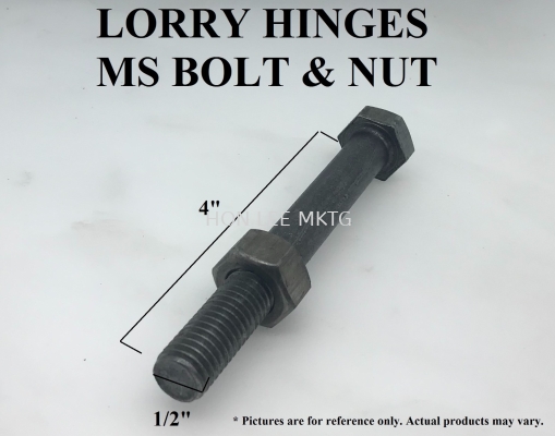 LORRY HINGES MS BOLT & NUT 4" X 1/2"