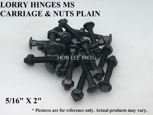 LORRY HINGES MS CARRIAGE & NUT PLAIN [5/16" X 2"] 