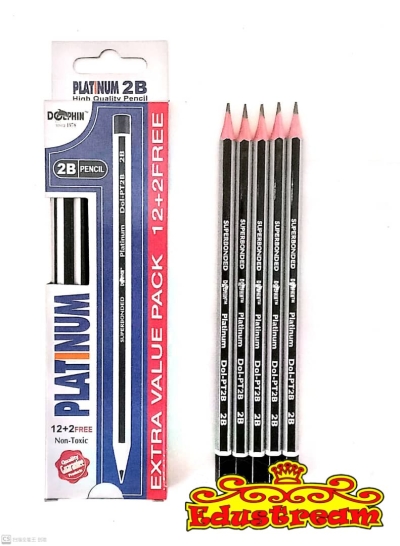 Dolphin Platinum 2B Pencils 12 pcs