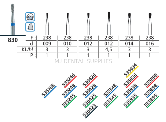 FG DIAMOND BUR, PEAR (830-238)