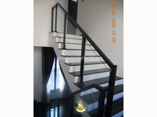 MSST 04- Mild Steel Railing With Tempered Glass