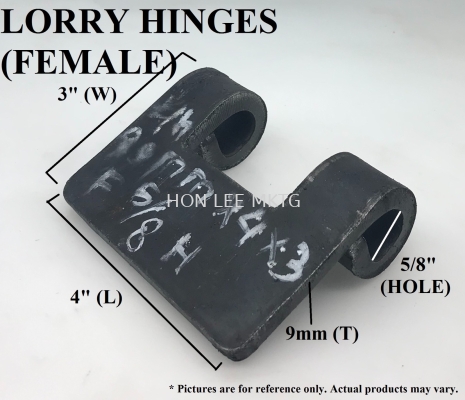 LORRY HINGES (FEMALE) [9mm(T) X 4"(L) X 3"(W) X 5/8"(HOLE)]