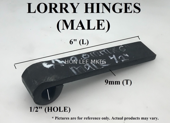 LORRY HINGES (MALE) [9mm(T) X 6"(L) X 1/2"(HOLE)]