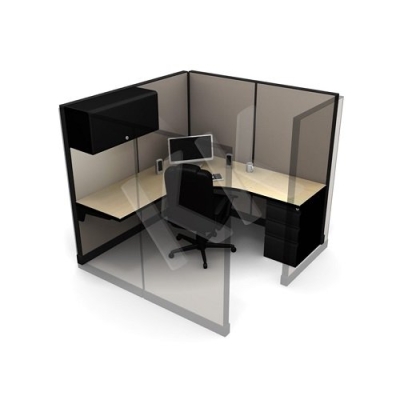 1 Seater Fabric Partition Office Workstation Concept 2