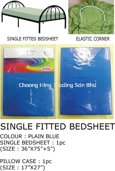 BLUE SINGLE BEDSHEET