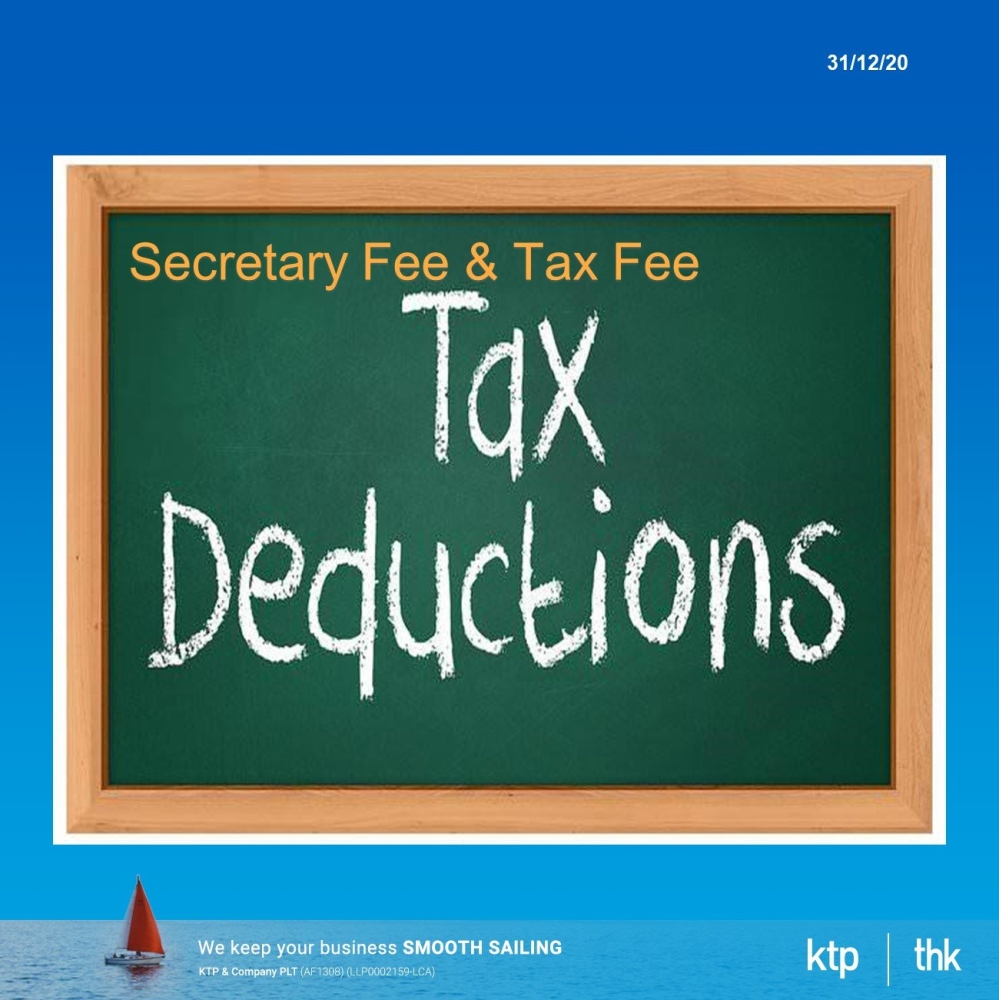 Tax and Secretarial Fee Tax Deduction Malaysia 2020