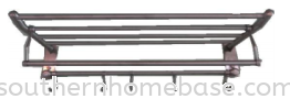 STAINLESS STEEL 2 LAYER TOWEL RAIL WITH HOOK E189N Towel Bar Bathroom