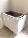 aluminium p/c white + composite panel white  Toilet table cabinets swing door