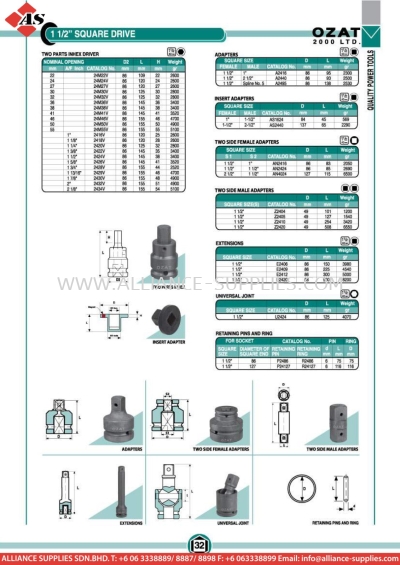 OZAT 1 1/2" Square Drive Impact