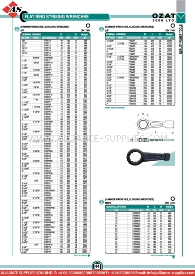 OZAT Flat Ring Striking Wrenches