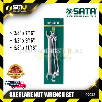 SATA 09032 3PCS SAE FLARE NUT WRENCH SET