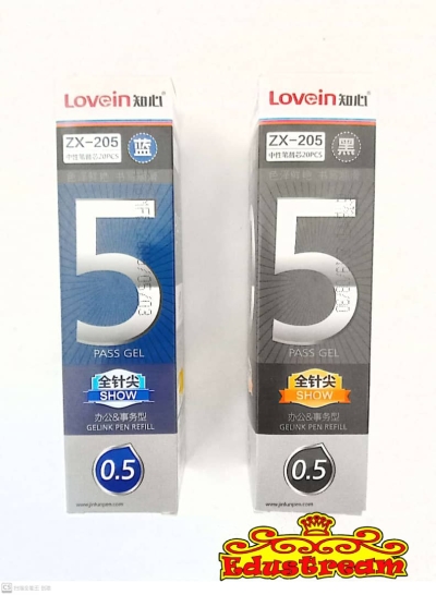 LOVEIN ZHI XIN REFILL INK BLACK / BLUE 0.5 MM 1 BOX ֪Աо