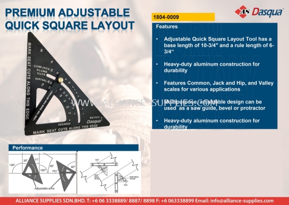 Premium Adjustable Quick Square Layout