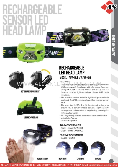 Rechargeable Sensor LED Head Lamp