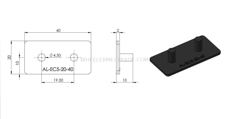 End Cap for Alu Profile 20 x 40