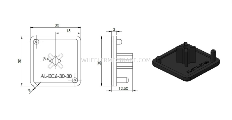 End Cap for Alu 30 x 30