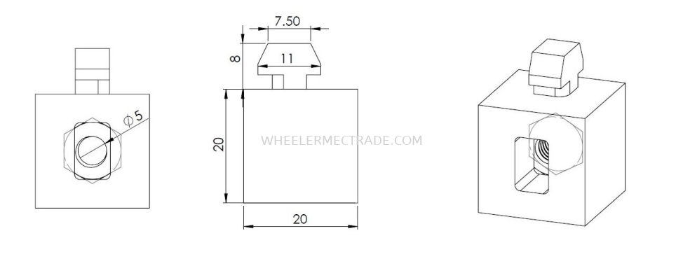 Panel Mounting Block for Alu Profile P6 Series 