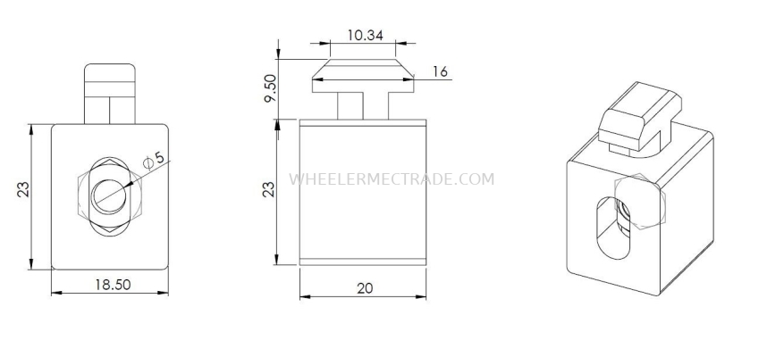 Panel Mounting Block for Alu Profile P8 Series