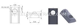 M3, M4, M5 Drop In Nut for 20 mm Alu Profile P5 Series  Nuts Aluminium Profile Accessories Aluminium Profile