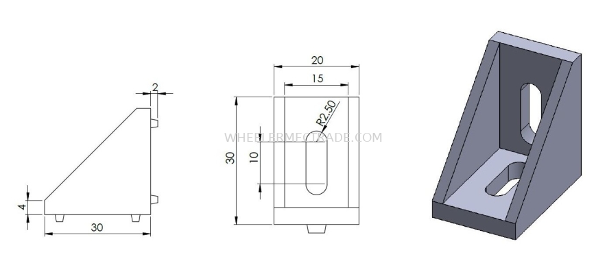 L Bracket for Alu Profile 20 x 20 AL02