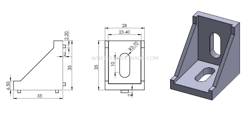 L Bracket for Alu Profile 30 x 30 AL03