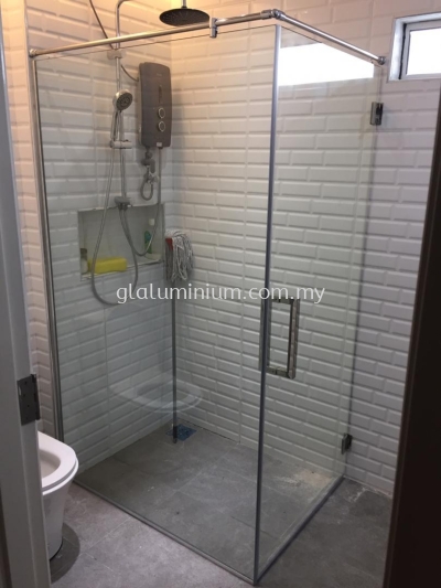 " L" shape shower tempered door @jalan Udang Galah, taman sri segambut, Kuala Lumpur 