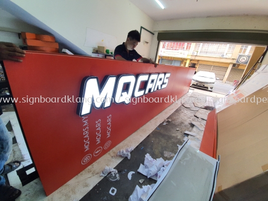 Mqcars Aluminum Pylon stand 3D LED channel box up lettering frontlit signage at Kuala Lumpur