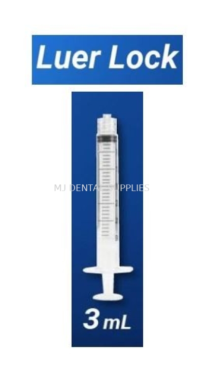 DISPOSABLE SYRINGE LUER LOCK, 3ML, UNIGLOVES