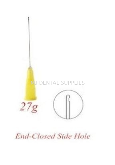 STERILE IRRIGATION NEEDLE TIPS, SIDE OPEN TYPE, 27G (YELLOW)