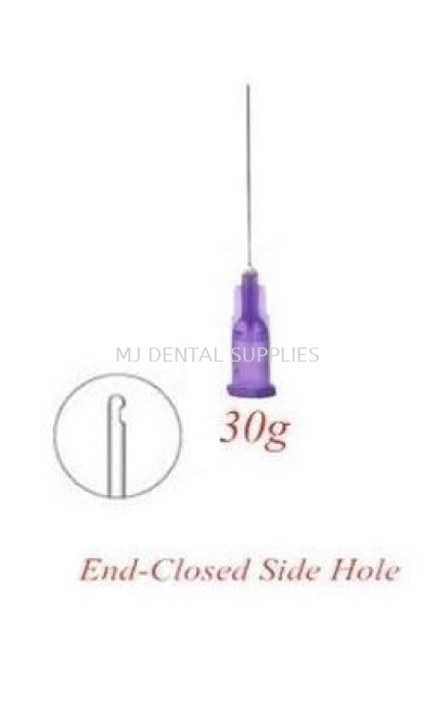 STERILE IRRIGATION NEEDLE TIPS, SIDE OPEN TYPE, 30G (PURPLE)