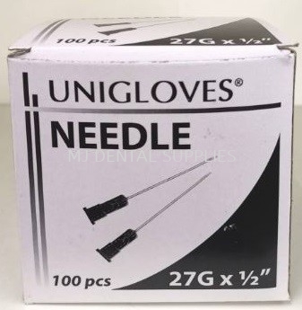 DISPOSABLE NEEDLE COLOUR GREY, 27G X 1/2" UNIGLOVES