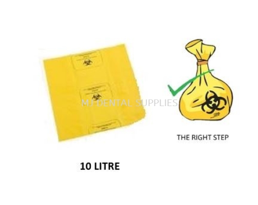 YELLOW MEDICAL WASTE BAG, 10 LITRE, MEDICAL APPARATUS