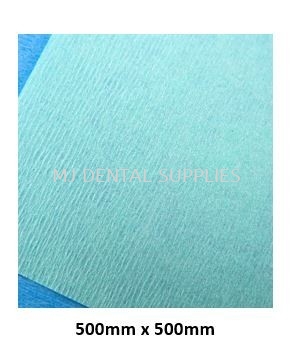 STERILIZATION GREEN CREPE PAPER, 500MM X 500MM, 1000PCS/BOX