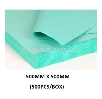 STERILIZATION GREEN CREPE PAPER, 500MM X 500MM, 500PCS/BOX