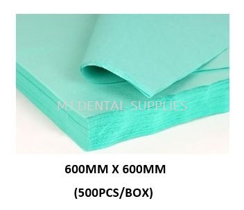 STERILIZATION GREEN CREPE PAPER, 600MM X 600MM, 500PCS/BOX