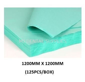 STERILIZATION GREEN CREPE PAPER, 1200MM X 1200MM, 125PCS/BOX