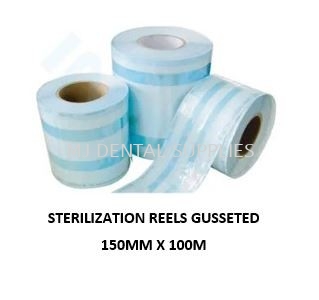 HEAT SEALING STERILIZATION REELS GUSSETED 150MM x 100M