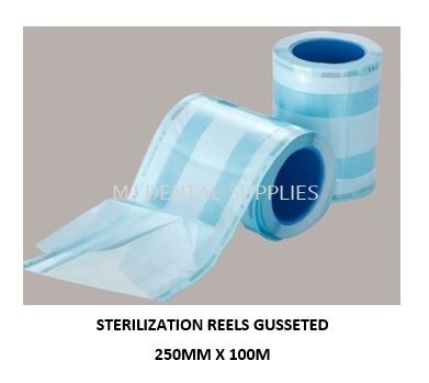 HEAT SEALING STERILIZATION REELS GUSSETED 250MM x 100M