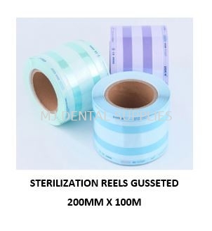 HEAT SEALING STERILIZATION REELS GUSSETED 200MM x 100M