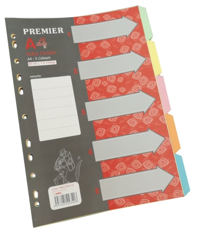 Premier 5 colours index divider