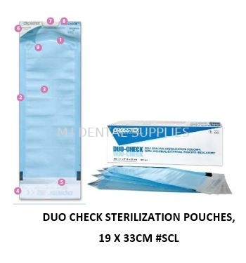 DUO CHECK STERILIZATION POUCHES, 19 X 33CM, #SCL, CROSSTEX