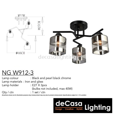 Modern Black & Pearl Black Ceiling light (912)