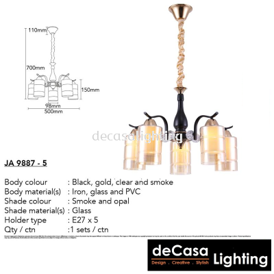 Contemporary Chandelier Pendant Light (JA9887-5)