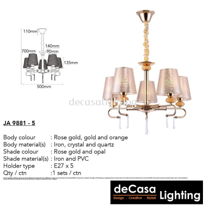 Contemporary Chandelier Pendant Light (JA9881-5)