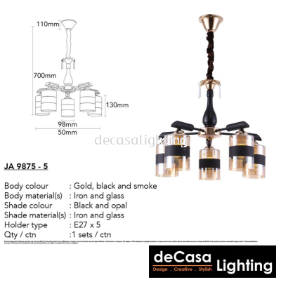 Contemporary Chandelier Pendant Light (JA9875-5)