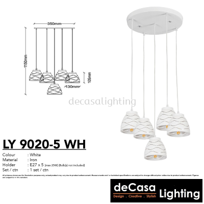 PENDANT LIGHT (LY9020-5RB-WH)